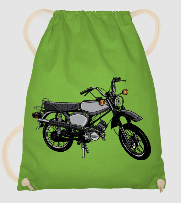 Motocicletă model verde de măr pe tricou