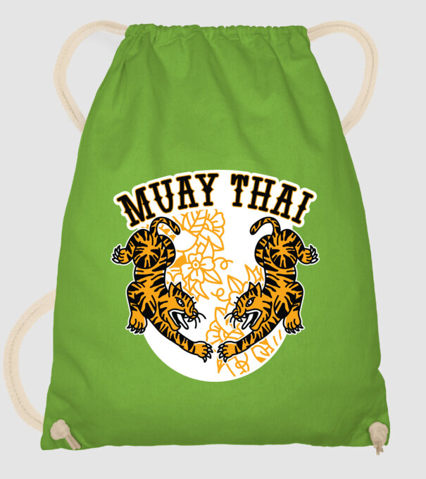 Tigri Muay Thai model verde de măr pe tricou