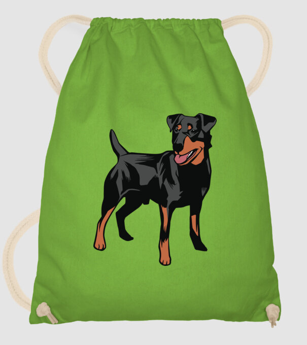 Câine de vânătoare german Terrier model verde de măr pe tricou