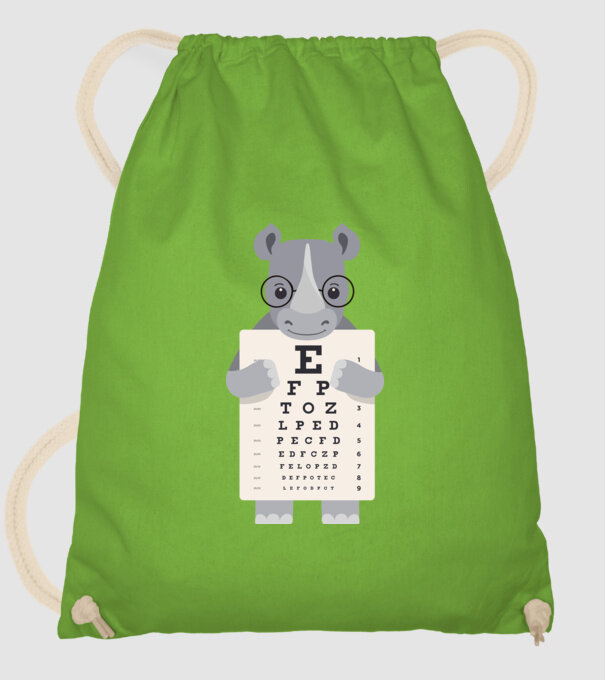 Examen oftalmologie rinocer model verde de măr pe tricou