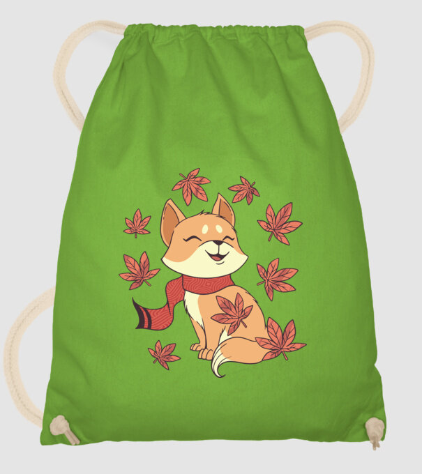Pisică Toamna model verde de măr pe tricou