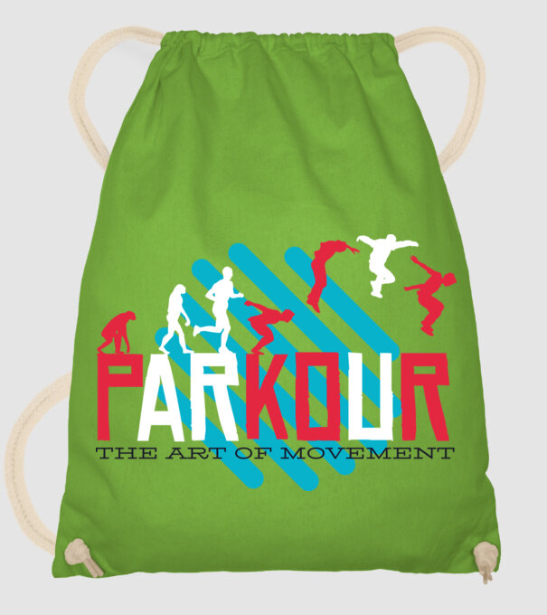 Parkour - Arta mișcării model verde de măr pe tricou