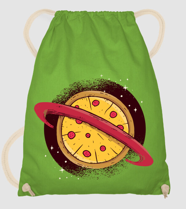 Pizza Planetă model verde de măr pe tricou