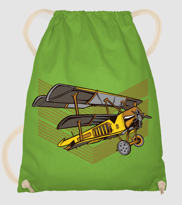 Avion cu elice model verde de măr pe tricou
