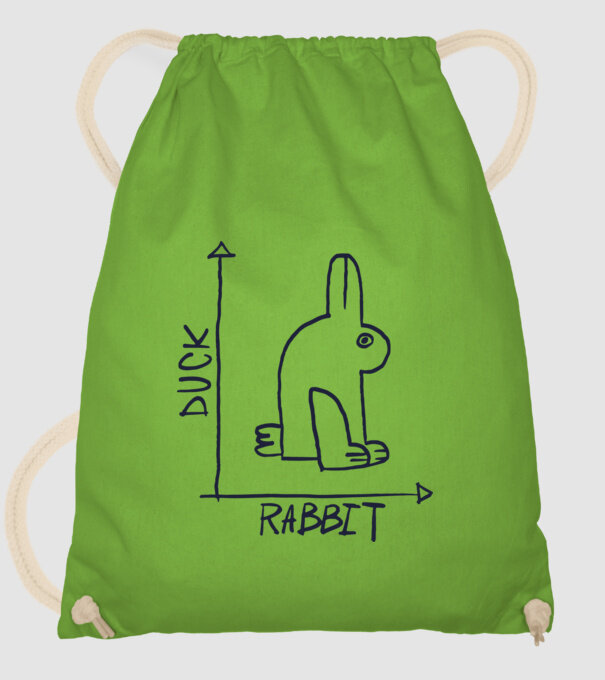 Rabbit vs Duck - Iepure sau Rață model verde de măr pe tricou