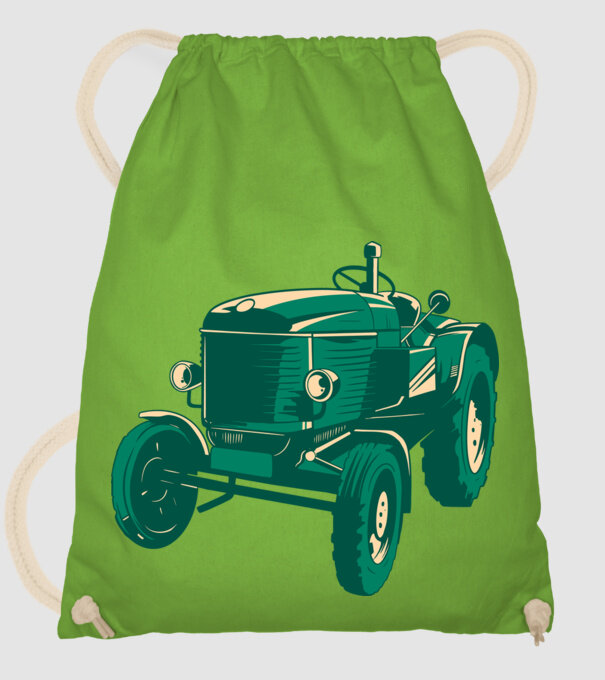 Tractor vechi model verde de măr pe tricou