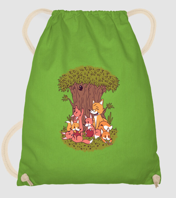 Familie Vulpe model verde de măr pe tricou