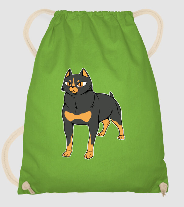 Rottweiler pisică model verde de măr pe tricou