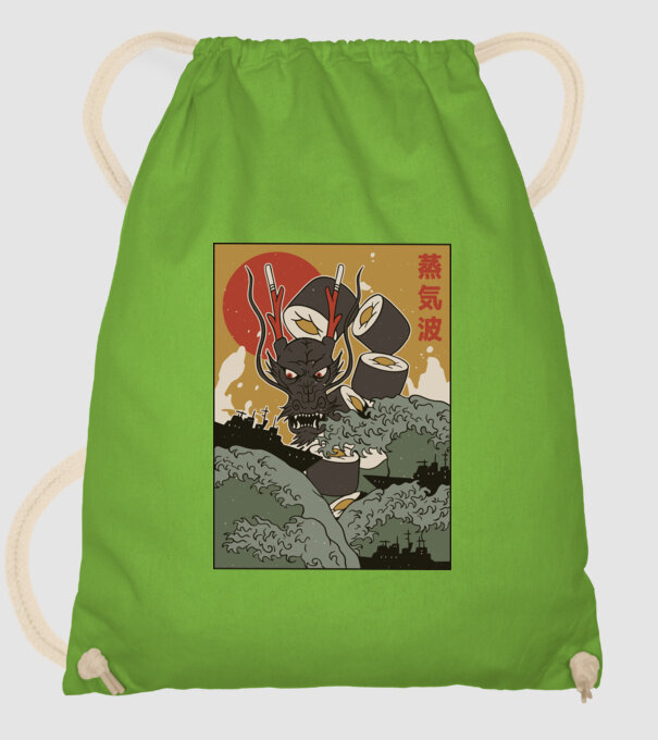 Dragon Sushi model verde de măr pe tricou