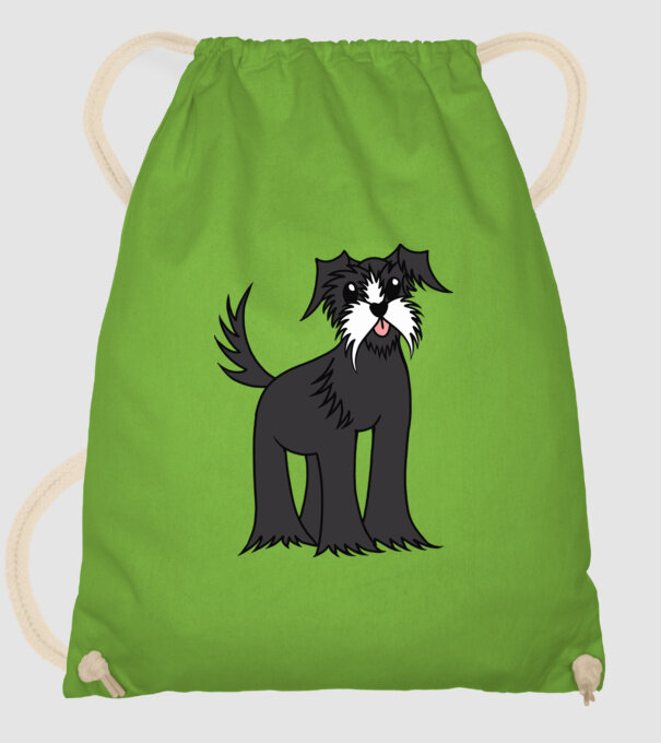 Desen Schnauzer model verde de măr pe tricou
