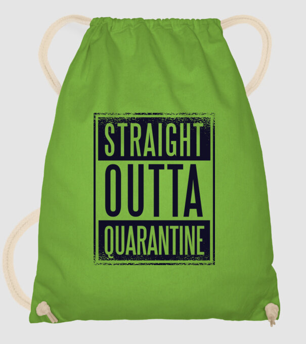 Straight outta quarantine model verde de măr pe tricou