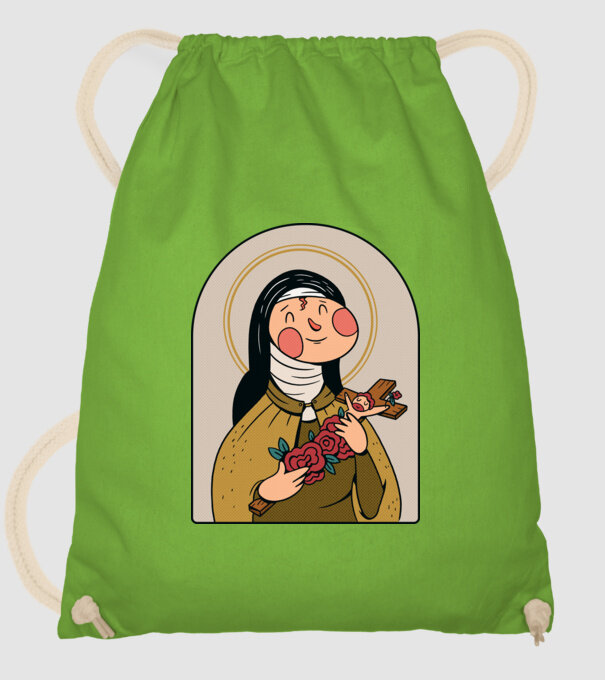 Sfânta Tereza model verde de măr pe tricou