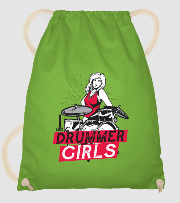 Îmi plac fetele bateriste model verde de măr pe tricou