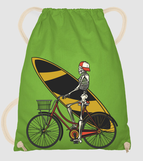 Schelet surfer model verde de măr pe tricou