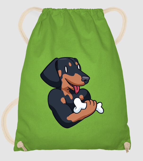 Antrenament Teckel model verde de măr pe tricou
