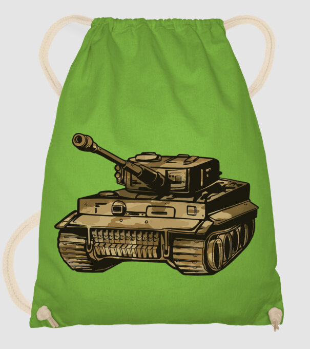 Tanc Mașină de luptă model verde de măr pe tricou