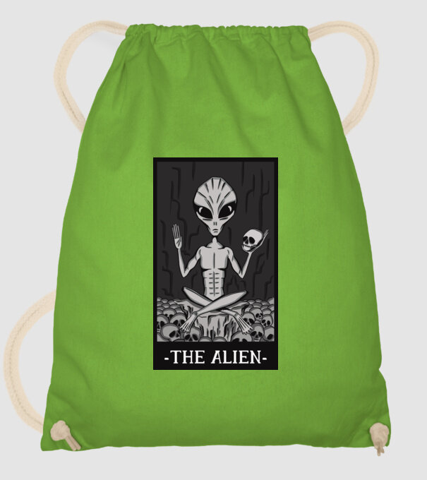Extraterestru - Carte de tarot model verde de măr pe tricou
