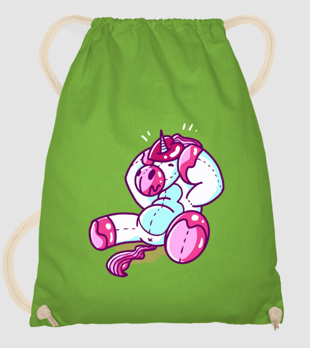 Unicorn cu inimă încornorată model verde de măr pe tricou
