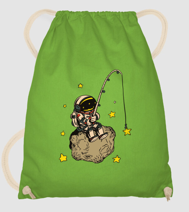 Pescar Astronaut model verde de măr pe tricou