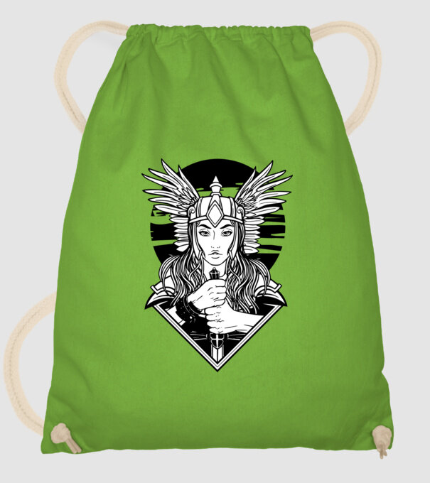 Zeița Valkyrie model verde de măr pe tricou