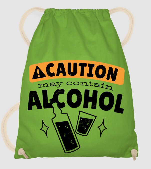 Atenție, poate conține alcool model verde de măr pe tricou