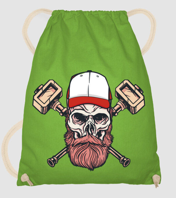 Craniu Viking model verde de măr pe tricou
