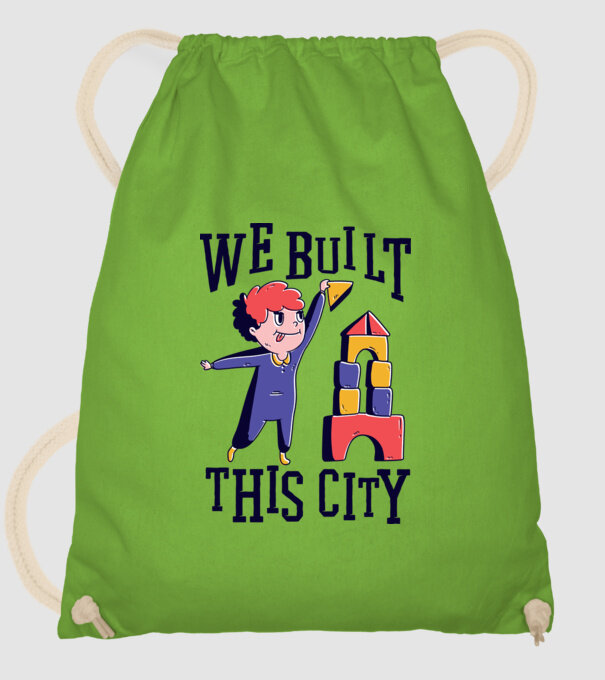 We built this city blocuri de construcție model verde de măr pe tricou