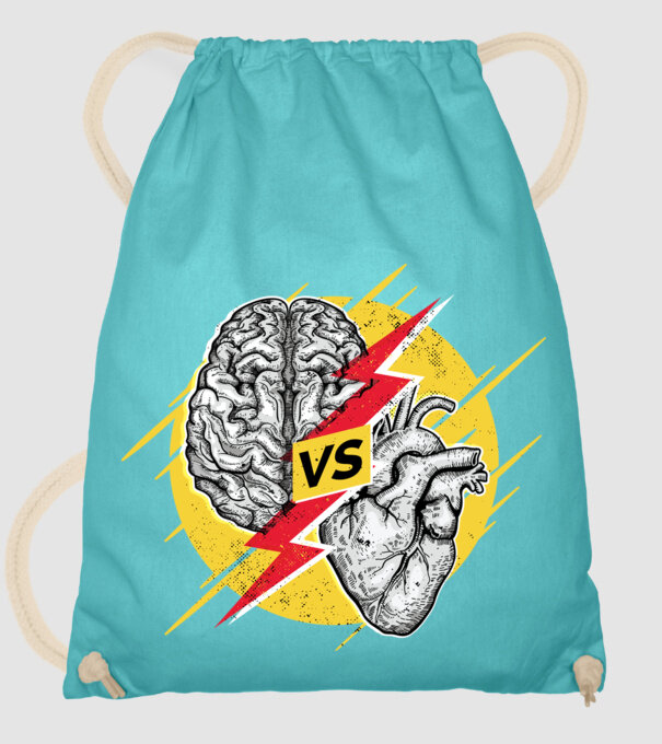 Creier vs. Inimă - Rațiune contra inimă model turcoaz pe tricou