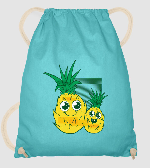 Familie Ananas model turcoaz pe tricou