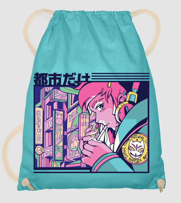 Anime Țigaretă model turcoaz pe tricou