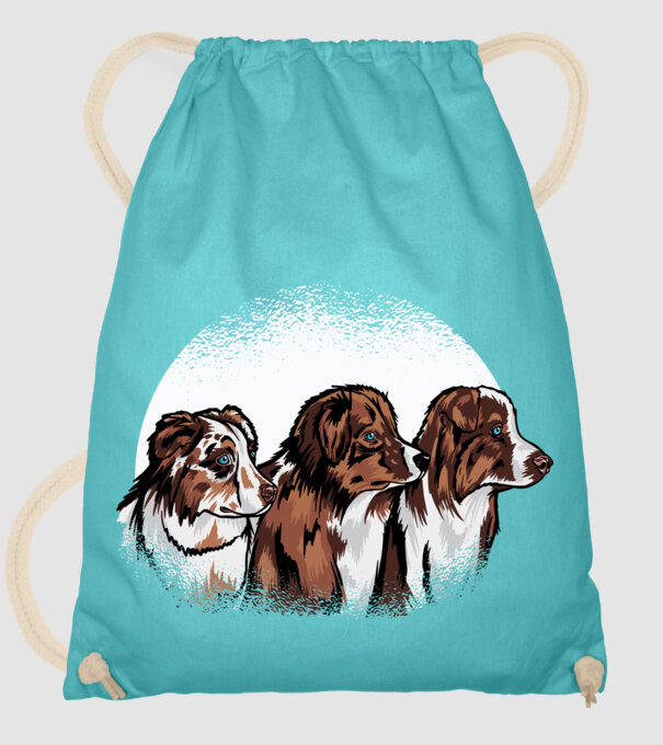 Câine ciobănesc Australian model turcoaz pe tricou