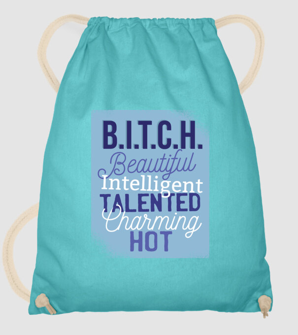 B.I.T.C.H. - Tricou cu inscripție amuzantă model turcoaz pe tricou