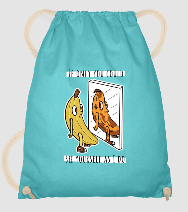 Oglindă Banană model turcoaz pe tricou