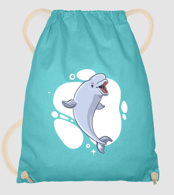 Balenă Beluga model turcoaz pe tricou