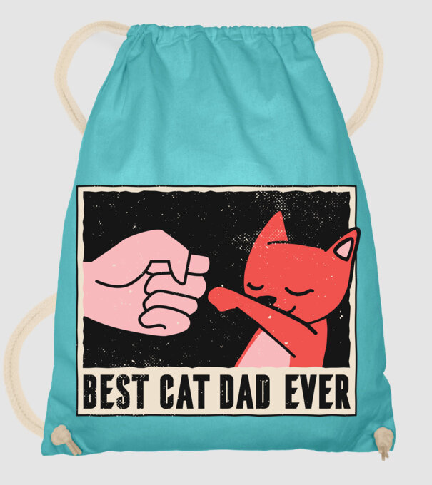 Best Cat Dad Ever - Cel mai bun stăpân de pisică model turcoaz pe tricou