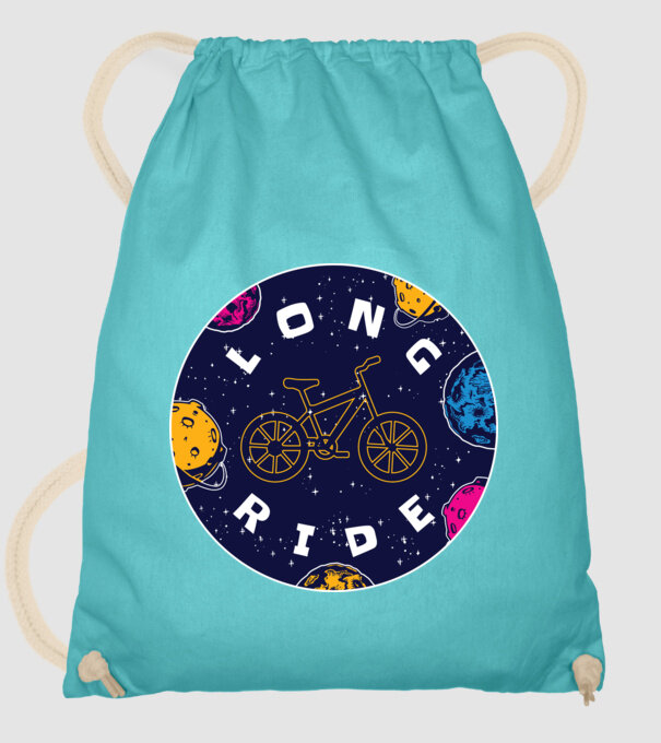 Spațiu cu bicicletă model turcoaz pe tricou