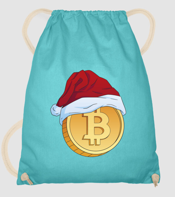 Crăciun Bitcoin model turcoaz pe tricou