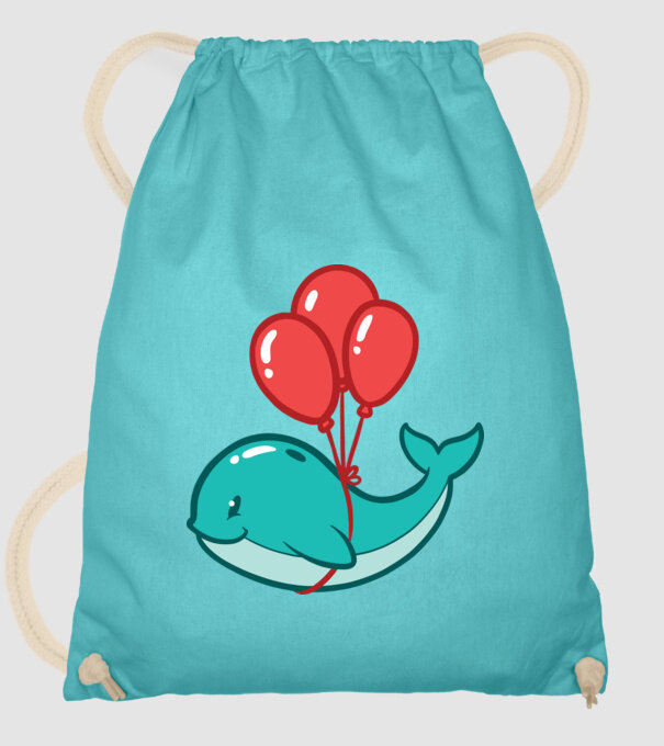 Balenă Drăguță cu Balon model turcoaz pe tricou