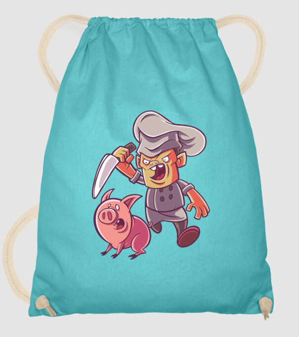 Sacrificare porc Măcelar model turcoaz pe tricou
