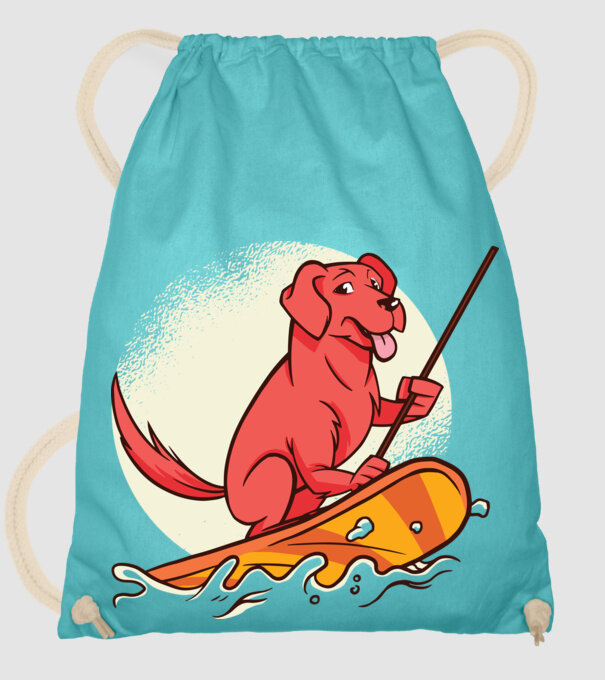 Câine vâslind model turcoaz pe tricou