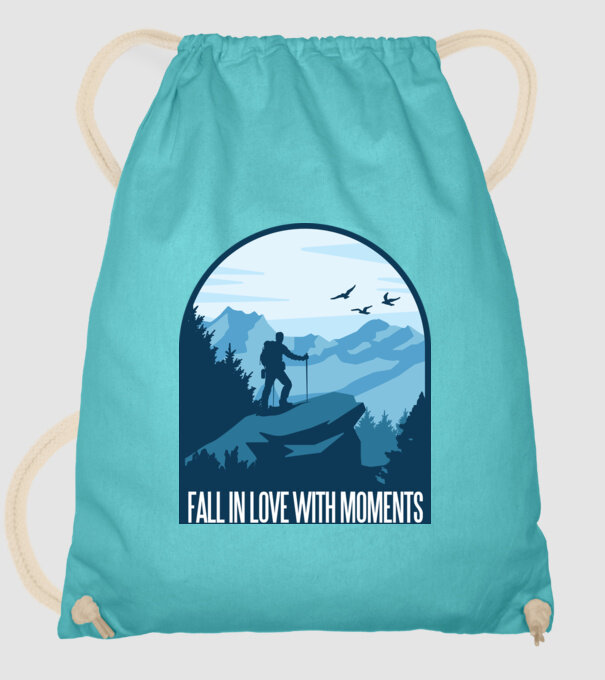Fall in love with moments model turcoaz pe tricou