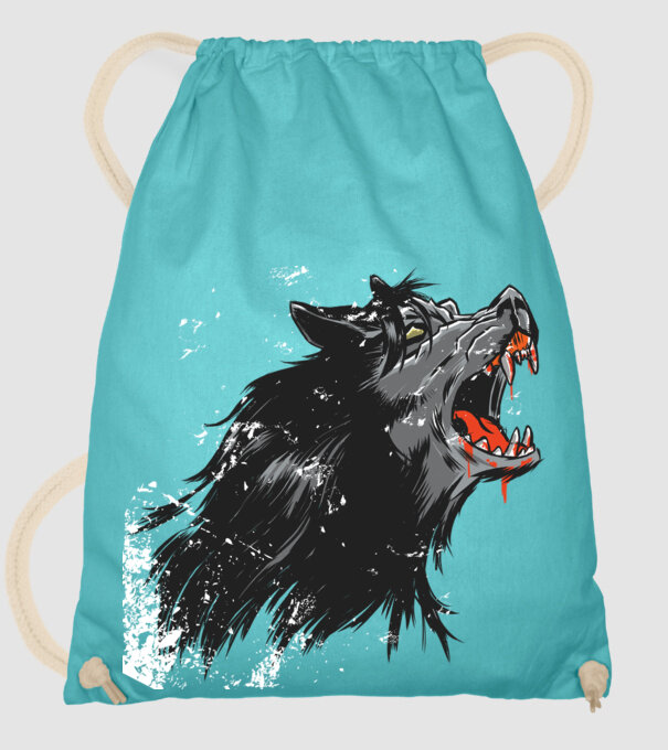 Urlet de lup model turcoaz pe tricou