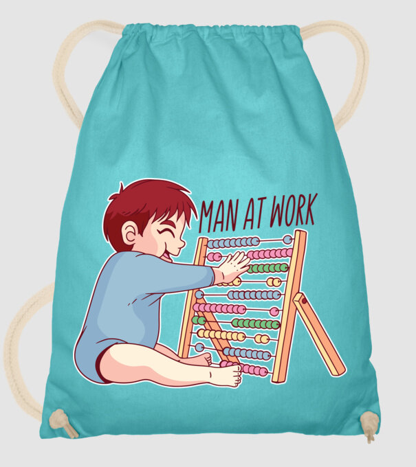 Bărbat la lucru tricou amuzant model turcoaz pe tricou
