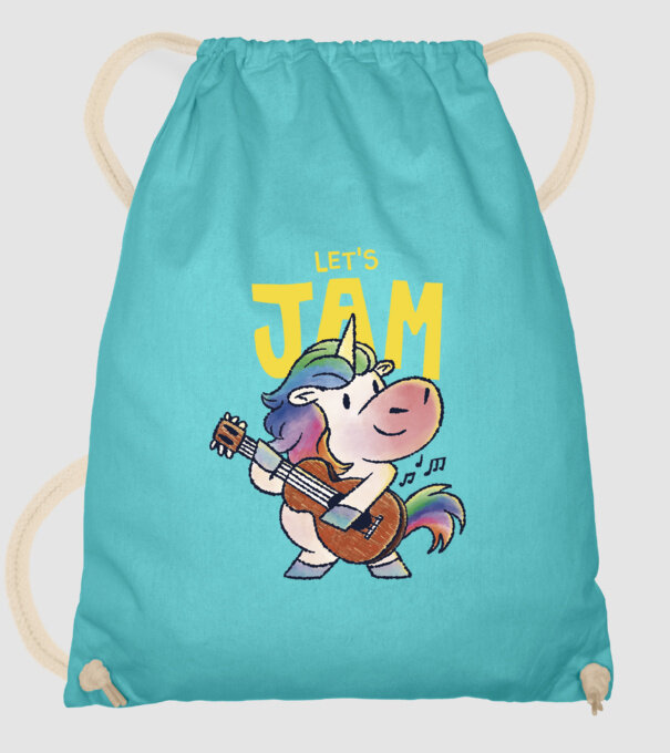 Unicorn cu chitara model turcoaz pe tricou