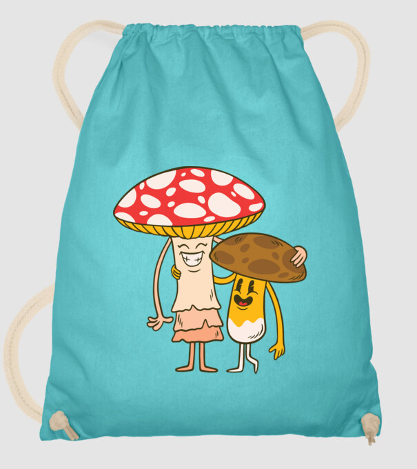 Familie Ciuperci model turcoaz pe tricou