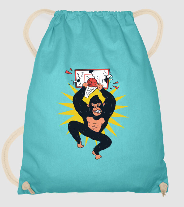 Gorilă baschet model turcoaz pe tricou
