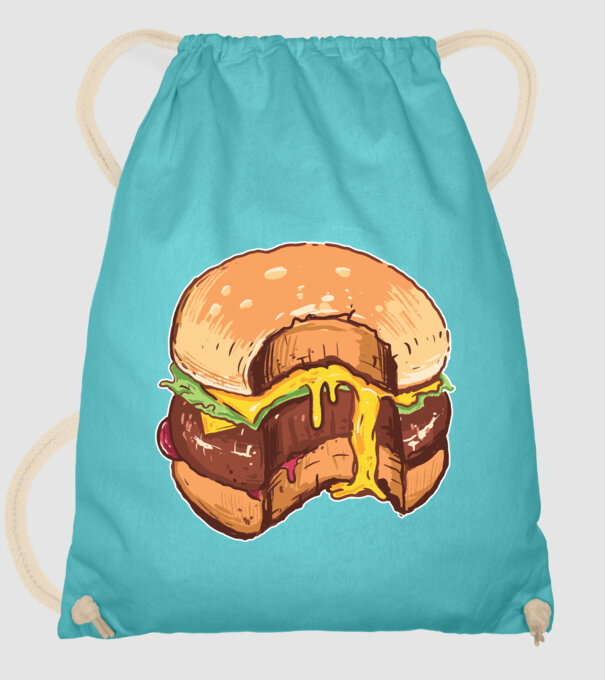 Hamburger model turcoaz pe tricou