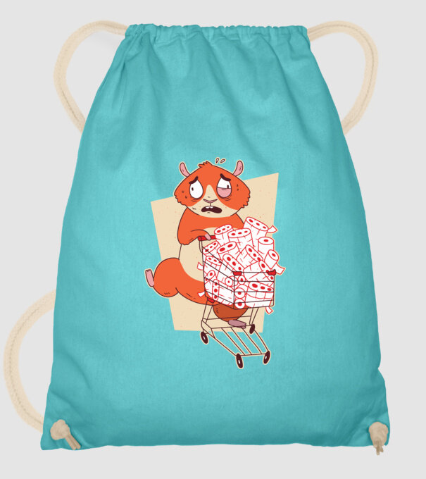 Hamster Panică cumpărături model turcoaz pe tricou