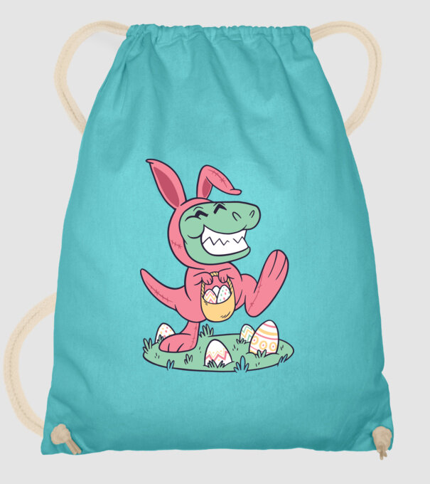 T-rex de Paște model turcoaz pe tricou