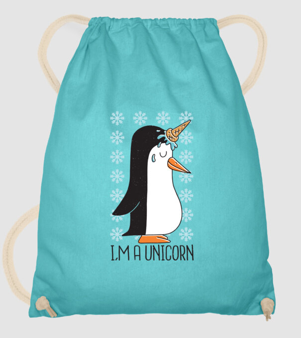 'I''m a Unicorn - Pinguin Unicorn' model turcoaz pe tricou
